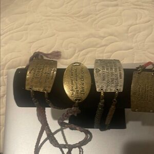 Engraved Brass Bracelets Set